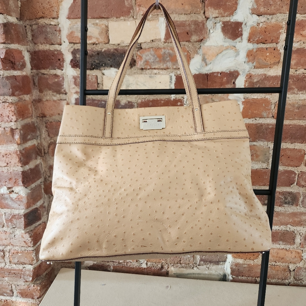 Kate Spade ostrich tan shoulder bag